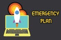 Text sign showing Emergency Plan. Conceptual photo Procedures for response to major emergencies Be prepared Launching Royalty Free Stock Photo