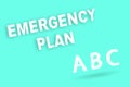 Text sign showing Emergency Plan. Conceptual photo Procedures for response to major emergencies Be prepared Royalty Free Stock Photo