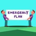 Text sign showing Emergency Plan. Conceptual photo Procedures for response to major emergencies Be prepared Royalty Free Stock Photo