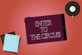 Text sign showing Enter To The Circus. Conceptual photo Go to the show festival recreation entertainment Tablet Empty