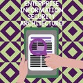 Text sign showing Enterprise Information Security Architecture. Conceptual photo Safety technology protection Female