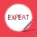 Text sign showing Expert. Conceptual photo person who is very knowledgeable about or skilful in particular area