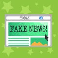 Text sign showing Fake News. Conceptual photo false stories that appear to spread on internet using other media Blank Royalty Free Stock Photo