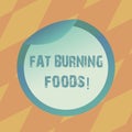 Text sign showing Fat Burning Foods. Conceptual photo Certain types of food burn calories as you chew them Bottle