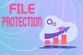 Text sign showing File Protection. Conceptual photo Preventing accidental erasing of data using storage medium Colorful Royalty Free Stock Photo