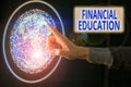 Text sign showing Financial Education. Conceptual photo education and understanding of various financial areas Elements Royalty Free Stock Photo