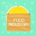 Text sign showing Food Industry. Conceptual photo Diverse businesses that supplies food to worlds population Hook Up Royalty Free Stock Photo