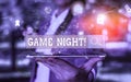 Text sign showing Game Night. Conceptual photo usually its called on adult play dates like poker with friends Picture