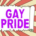 Text sign showing Gay Pride. Word for Dignity of an idividual that belongs to either a man or woman