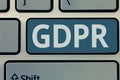 Text sign showing Gdpr. Conceptual photo Regulation in EU law on data protection and privacy Legal framework