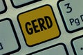 Text sign showing Gerd. Conceptual photo Digestive disorder that affects the lower esophageal sphincter