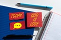 Text sign showing God Is Love. Business approach Believing in Jesus having faith religious thoughts Christianity