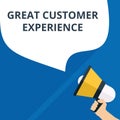 Text sign showing Great Customer Experience