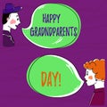 Text sign showing Happy Grandparents Day. Conceptual photo National holiday to celebrate and honor grandparents Hand