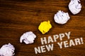 Text sign showing Happy New Year Motivational Call. Conceptual photo Greeting Celebrating Holiday Fresh Start Ideas concepts words