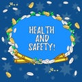 Text sign showing Health And Safety. Conceptual photo regulation and procedures intended prevent accident injury Wreath