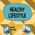 Text sign showing Healthy Lifestyle. Conceptual photo Live Healthy Engage in physical activity and exercise Exchange Royalty Free Stock Photo