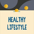 Text sign showing Healthy Lifestyle. Conceptual photo Live Healthy Engage in physical activity and exercise Front view Royalty Free Stock Photo