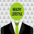 Text sign showing Healthy Lifestyle. Conceptual photo Live Healthy Engage in physical activity and exercise Symbolic Royalty Free Stock Photo