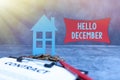 Text sign showing Hello December. Concept meaning greeting used when welcoming the twelfth month of the year Presenting