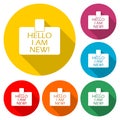 Text sign showing Hello I Am New icon with long shadow Royalty Free Stock Photo