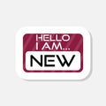 Text sign showing Hello I Am New sticker Royalty Free Stock Photo