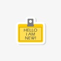 Text sign showing Hello I Am New sticker Royalty Free Stock Photo