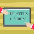 Text sign showing Hepatitis C Virus. Conceptual photo bloodborne virus and most common modes of infection Hu analysis