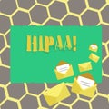 Text sign showing Hipaa. Conceptual photo Health Insurance Portability and Accountability Act.