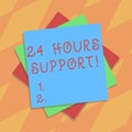 Text sign showing 24 Hours Support. Conceptual photo services require running without disruption and downtime Multiple