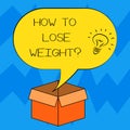 Text sign showing How To Lose Weightquestion. Conceptual photo Strategies to get fitter stop being fat Idea icon Inside Blank