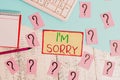 Text sign showing I M Sorry. Conceptual photo Toask for forgiveness to someone you unintensionaly hurt Writing tools