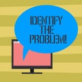 Text sign showing Identify The Problem. Conceptual photo diagnosing the situation and focus on the real problem Mounted