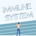 Text sign showing Immune System. Business approach Complex network work together to defend against germs Athletic Man