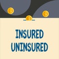 Text sign showing Insured Uninsured. Conceptual photo Company selling insurance Checklist to choose from Front view