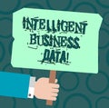 Text sign showing Intelligent Business Data. Conceptual photo use of internal data to analyze the operations Hu analysis