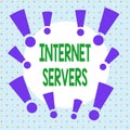 Text sign showing Internet Servers. Conceptual photo delivers the content of the page back to the user Asymmetrical uneven shaped Royalty Free Stock Photo