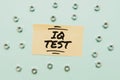 Text sign showing Iq Test. Concept meaning attempt to measure your cognitive ability Assess human intelligence