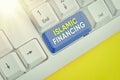 Text sign showing Islamic Financing. Conceptual photo Banking activity and investment that complies with sharia