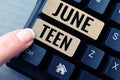 Text sign showing June Teen. Business overview legal holiday in the United States of the end of slavery in the U.S