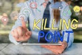 Text sign showing Killing Point. Conceptual photo Phase End Review Stage Gate Project Evaluation No Go