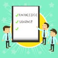 Text sign showing Knowledge Sharing. Conceptual photo deliberate exchange of information that helps with agility Royalty Free Stock Photo