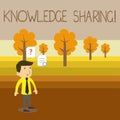 Text sign showing Knowledge Sharing. Conceptual photo deliberate exchange of information that helps with agility Young Royalty Free Stock Photo