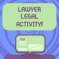 Text sign showing Lawyer Legal Activity. Conceptual photo prepare cases and give advice on legal subject Mounted