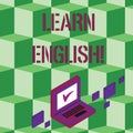 Text sign showing Learn English. Conceptual photo gain acquire knowledge in new language by study Color Mail Envelopes