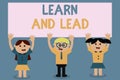 Text sign showing Learn And Lead. Conceptual photo Improve the skills and knowleadge to fit for the leadership Royalty Free Stock Photo