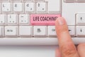 Text sign showing Life Coaching. Conceptual photo demonstrating employed to help showing attain their goals in career