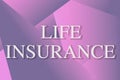 Text sign showing Life Insurance. Business overview Payment of death benefit or injury Burial or medical claim Line