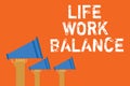 Text sign showing Life Work Balance. Conceptual photo stability person needs between his job and personal time Announcement speake