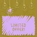 Text sign showing Limited Offer. Conceptual photo Short time special clearance Price Reduction.